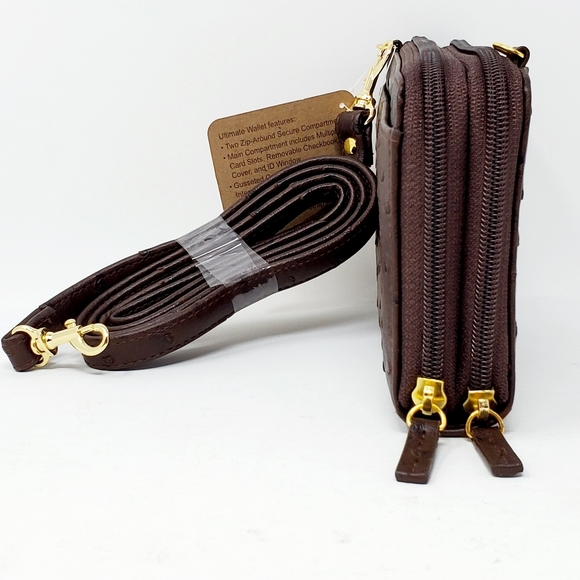 Buxton Ostrich Brights Ultimate Originizer Crossbody - Picture 4 of 8